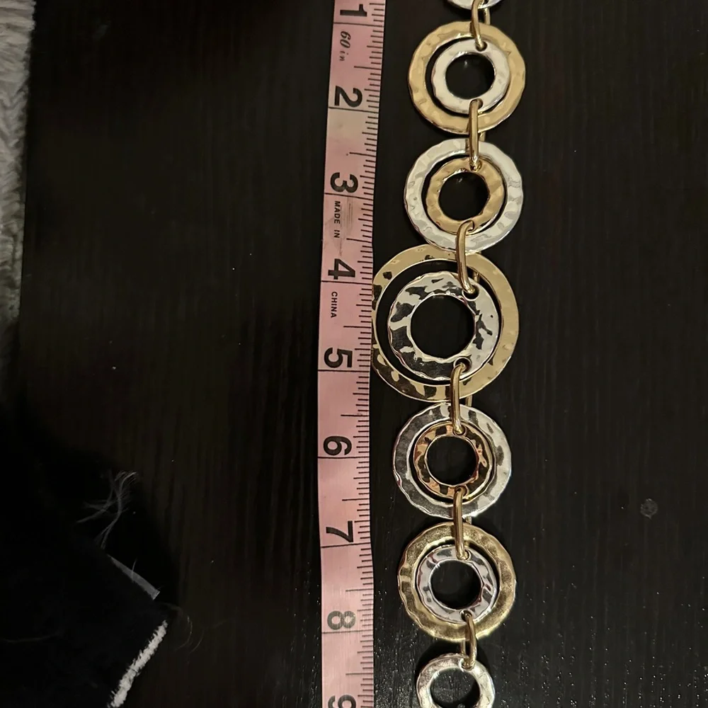 Gold & Silver Circle Necklace - Picture 4 of 7